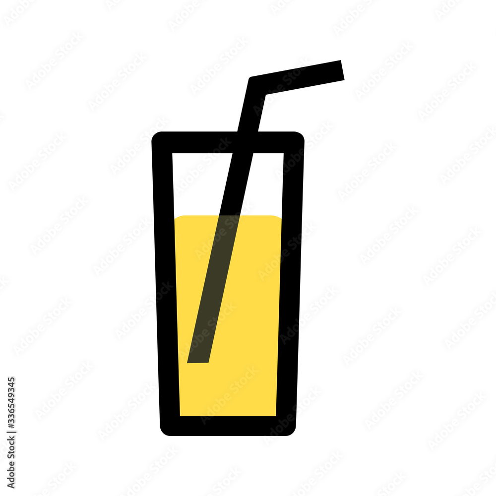 Glass of Juice flat design illustration Glass of Juice flat design illustration