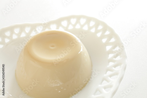 Homemade chestnut pudding with honey for gourmet dessert