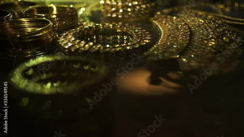 Bijoutery for the luxury event, gala or wedding, bridal accessories, valuable jewelry made of gemstones and precious metals photo