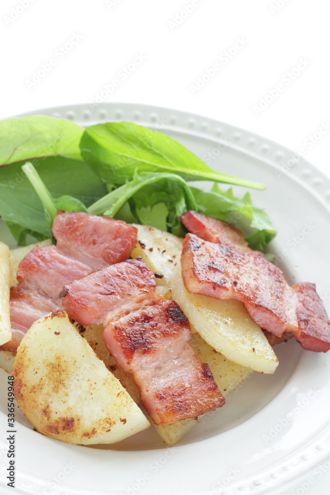 bacon and potato stir fried for comfort food