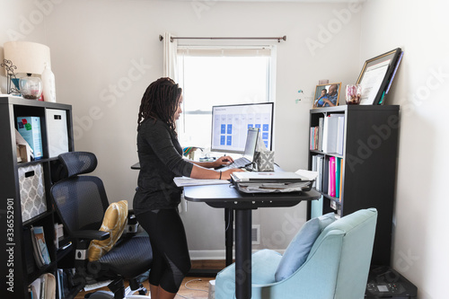 businesswoman working in home office