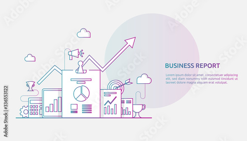 chart document data report concept for business statistics, investment analysis, planning research and finance audit accounting with paper sheet, hands, magnifier, paperwork, charts, graphs element