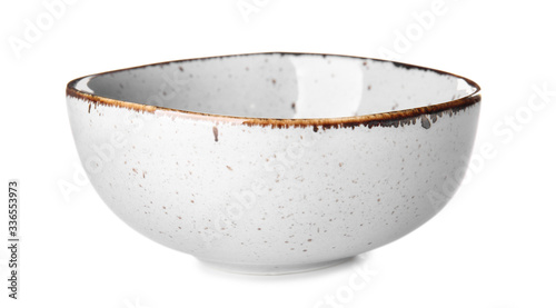 Clean bowl on white background photo