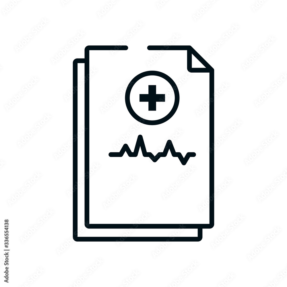 medical reports icon, line style