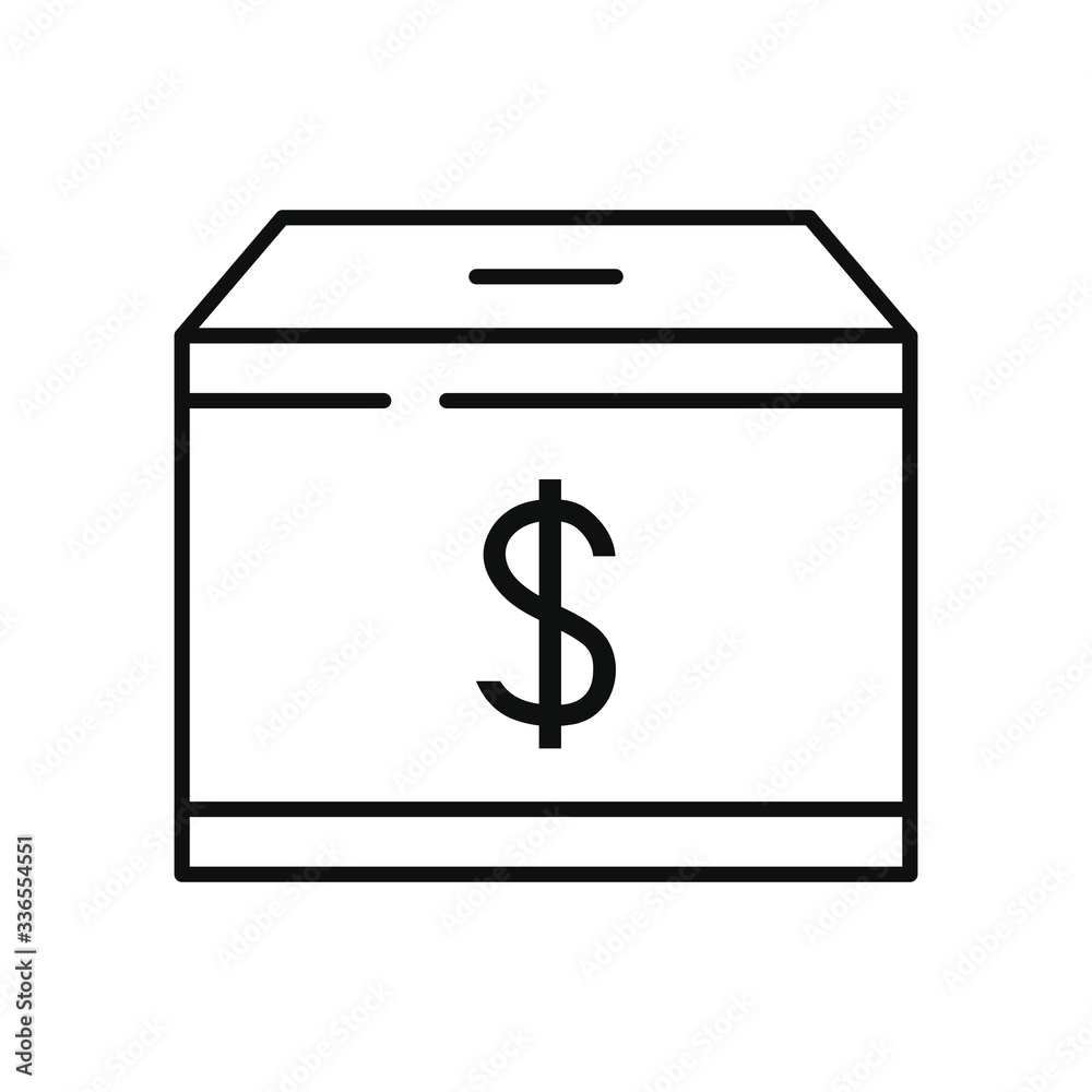 charity and donation concept, charity moneybox icon, line style charity and donation concept, charity moneybox icon, line style