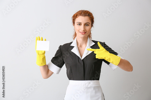 Beautiful young chambermaid...