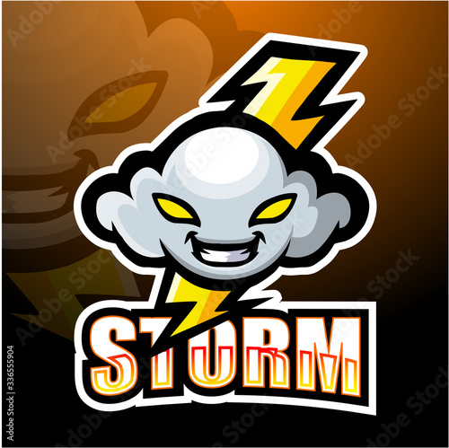 Storm cloud mascot esport logo design