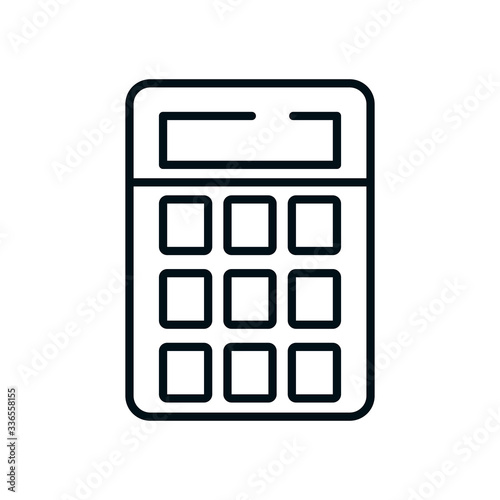 calculator device icon, line style