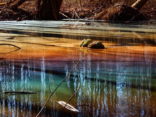 Natural Rainbow Pool Pond Phenomena
