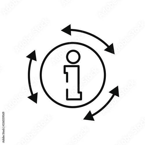 charity and donation concept, information symbol and cycle arrows icon, line style