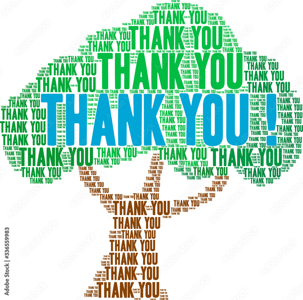 Thank You Word Cloud on a white background. Stock Vector | Adobe Stock