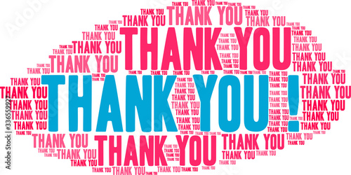 Thank You Word Cloud on a white background. 