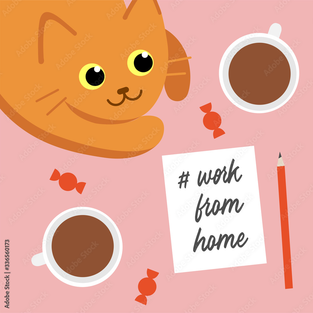 The note Work from Home. Home work 