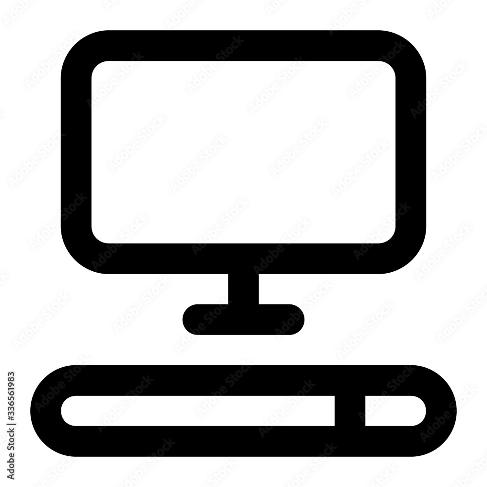 Computer. Icon with outline style, perfect pixels and base size of 64x64 px. Suitable for website design, logos, applications and UI. Computer. Icon with outline style, perfect pixels and base size of 64x64 px. Suitable for website design, logos, applications and UI.