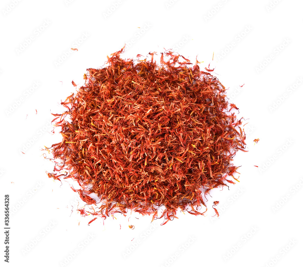 Naklejka premium Safflower dried on white background
