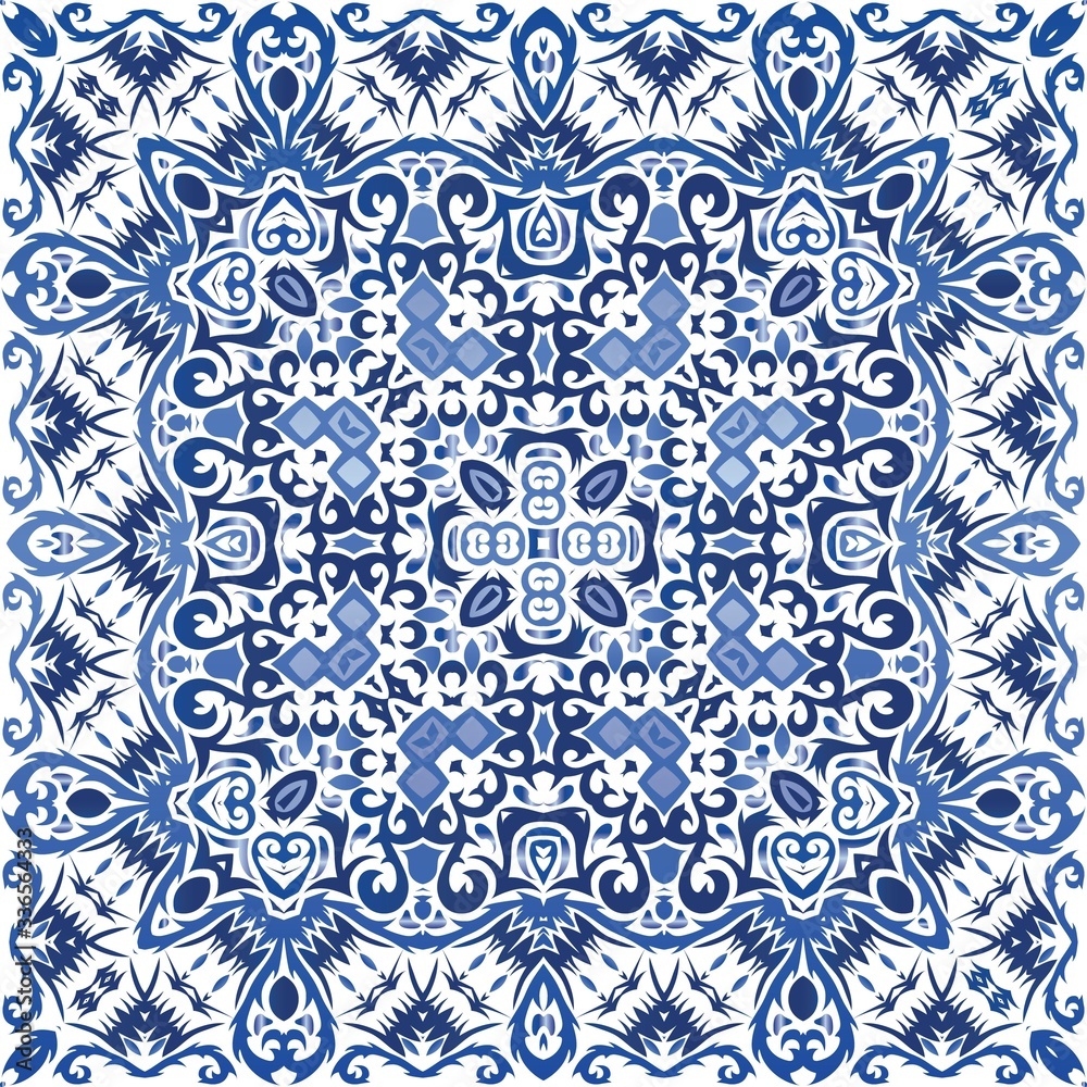 Fototapeta premium Portuguese ornamental azulejo ceramic.