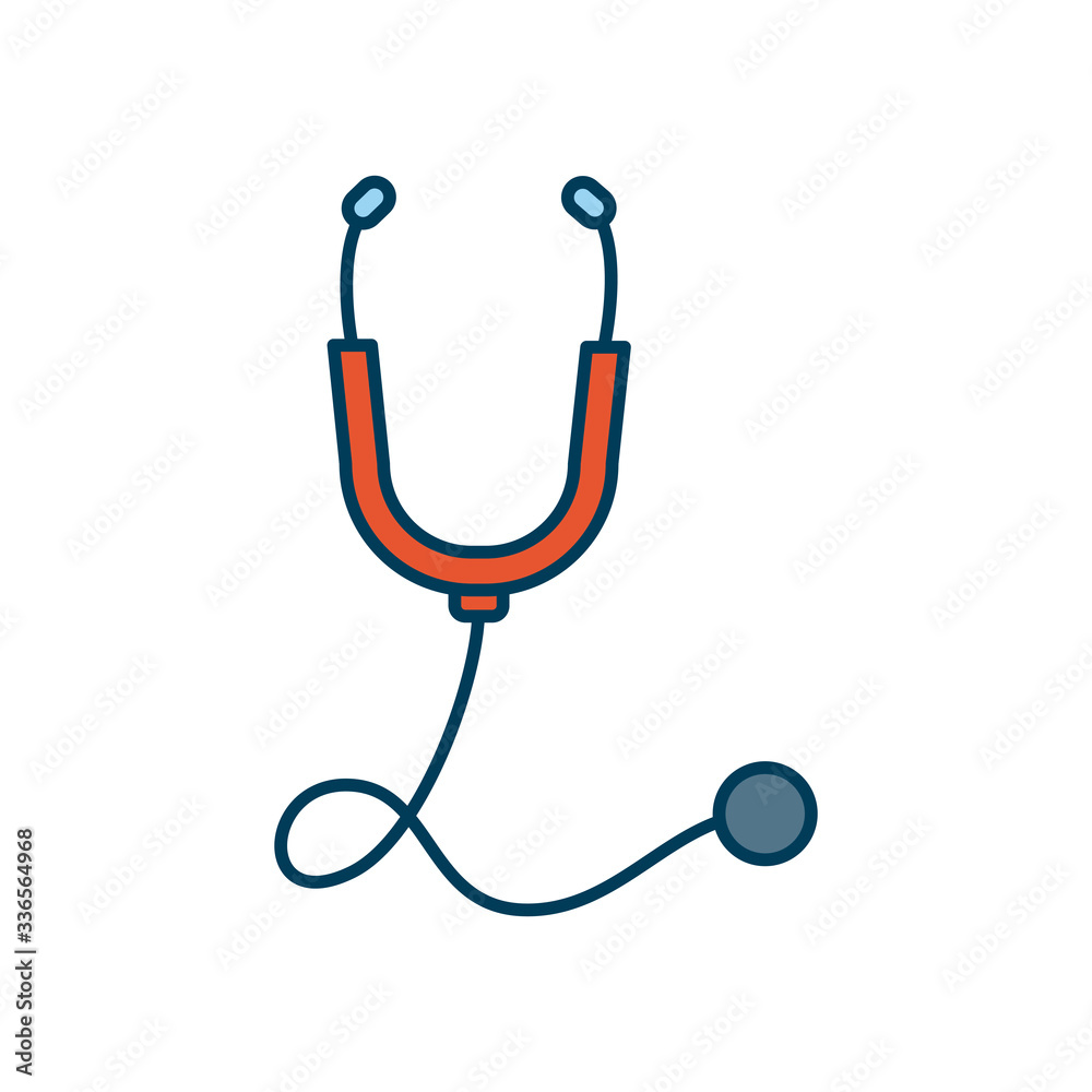 stethoscope tool icon, line and fill style stethoscope tool icon, line and fill style