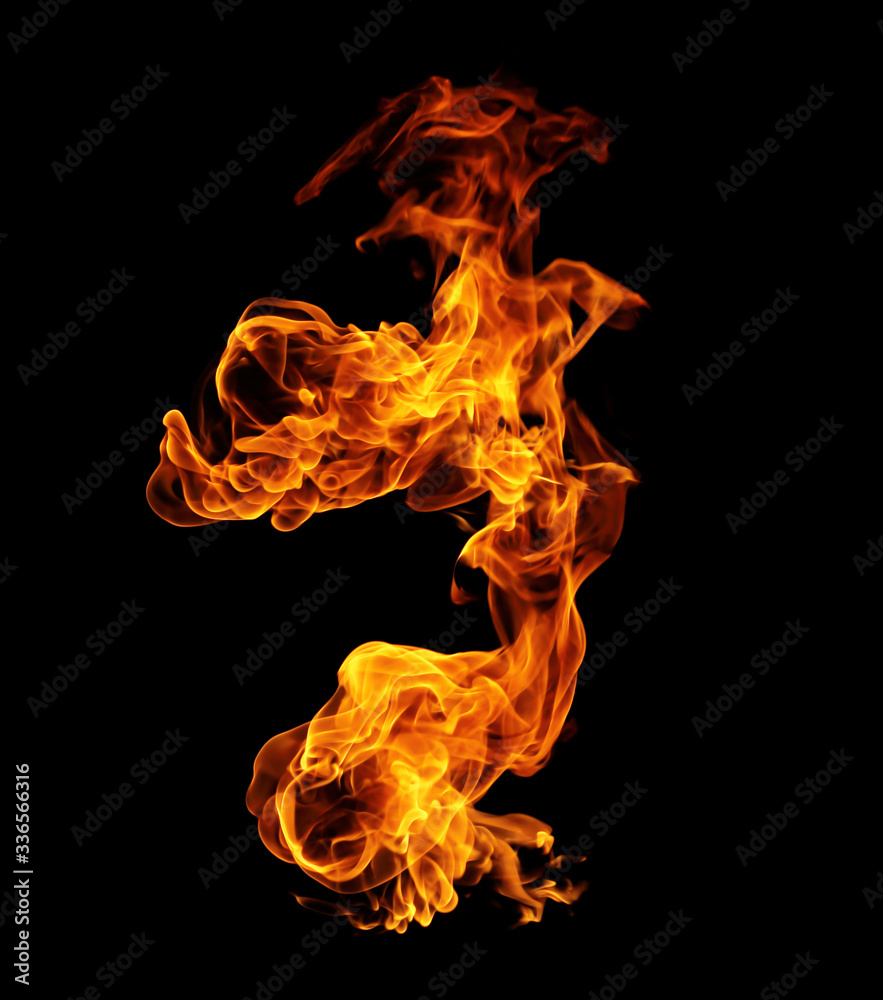 Fire on a black background Fire on a black background