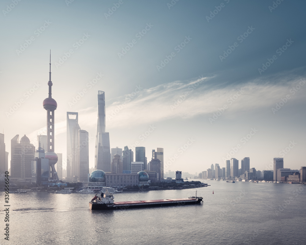 Obraz premium shanghai skyline and huangpu river