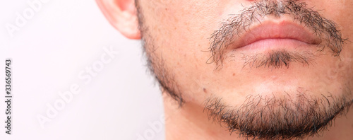 close up mustache on white background
