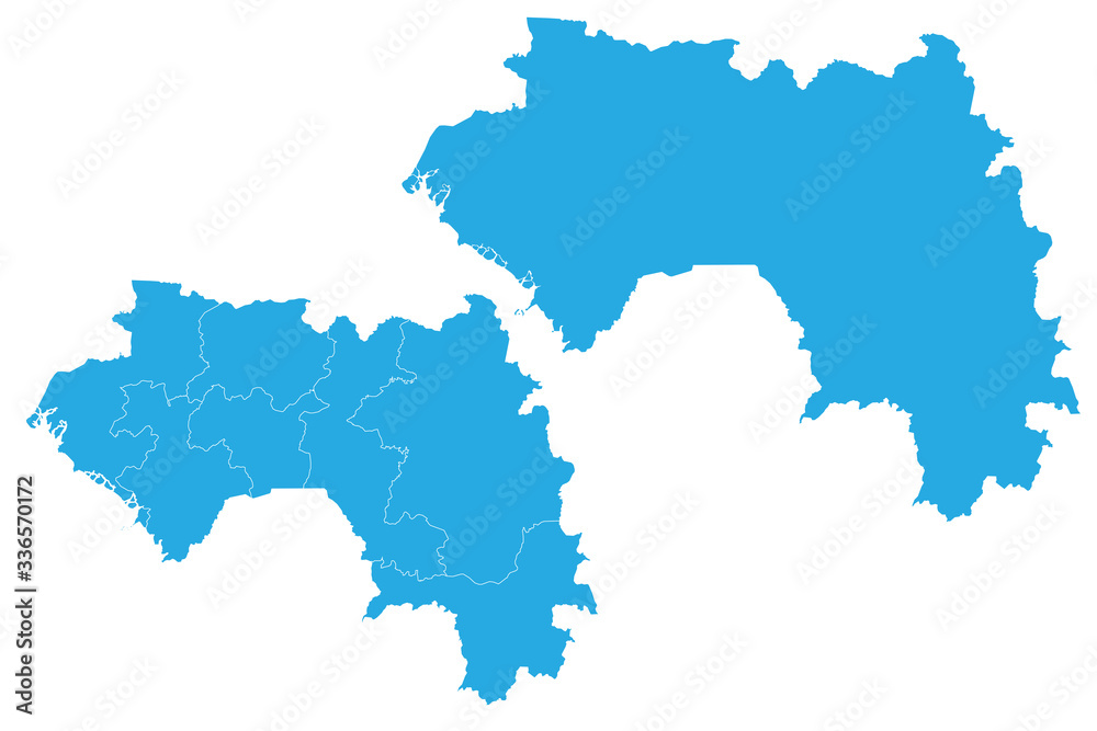 Map - Guinea Couple Set , Map of Guinea,Vector illustration eps 10. Map - Guinea Couple Set , Map of Guinea,Vector illustration eps 10.