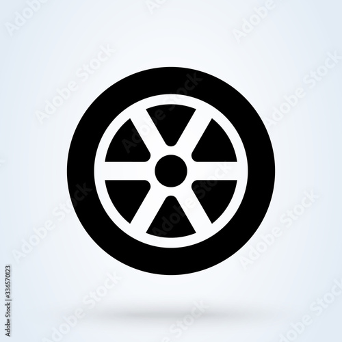 Car wheel icon. vector flat car tyre symbol