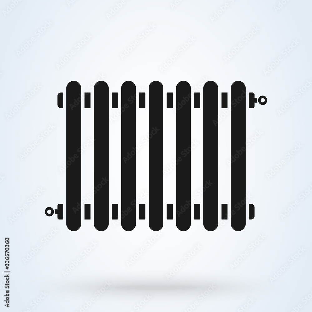 Radiator icon on white background. Heater symbol. Vector illustration Radiator icon on white background. Heater symbol. Vector illustration