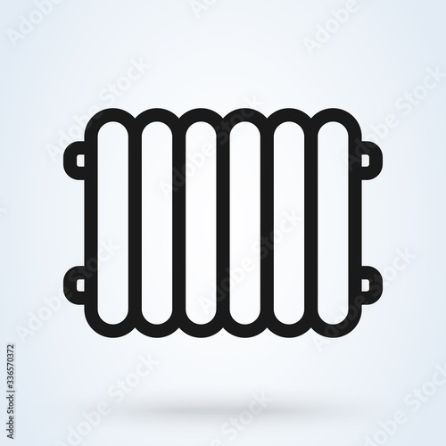 Radiator icon on white background. Heater line symbol. Outline Vector illustration
