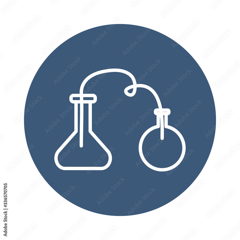 chemical flask icon, block style chemical flask icon, block style