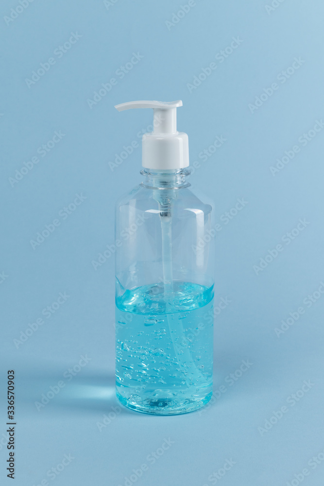 Hand sanitizer in a pump head bottle Hand sanitizer in a pump head bottle