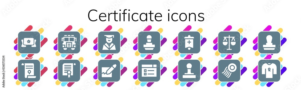certificate icon set certificate icon set