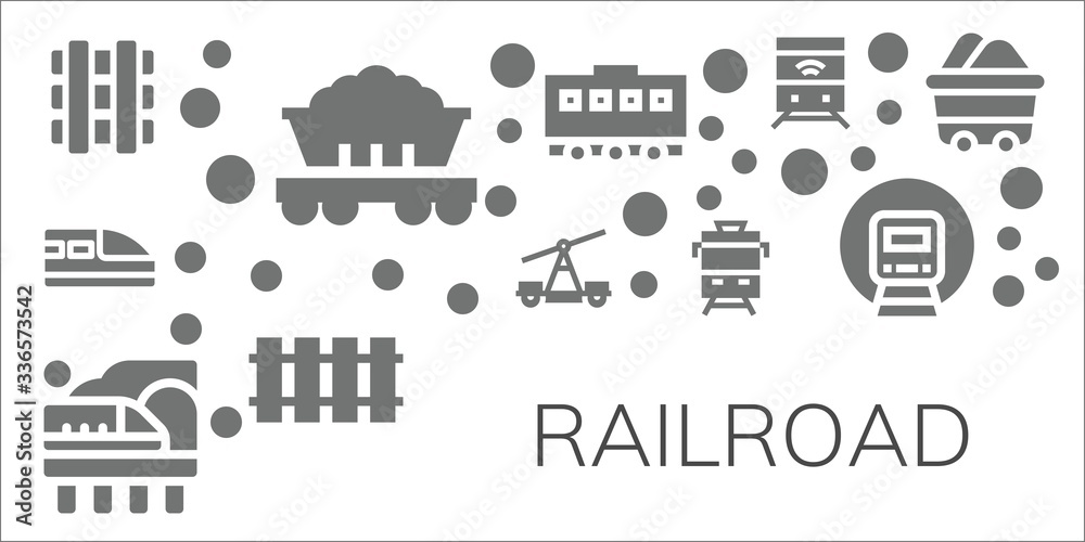 railroad icon set