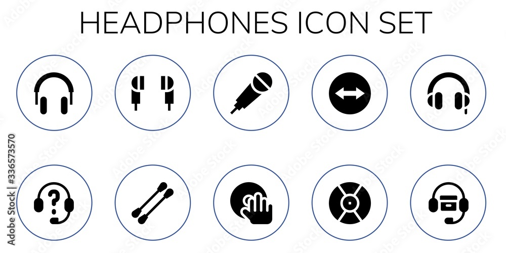 Modern Simple Set of headphones Vector filled Icons Modern Simple Set of headphones Vector filled Icons