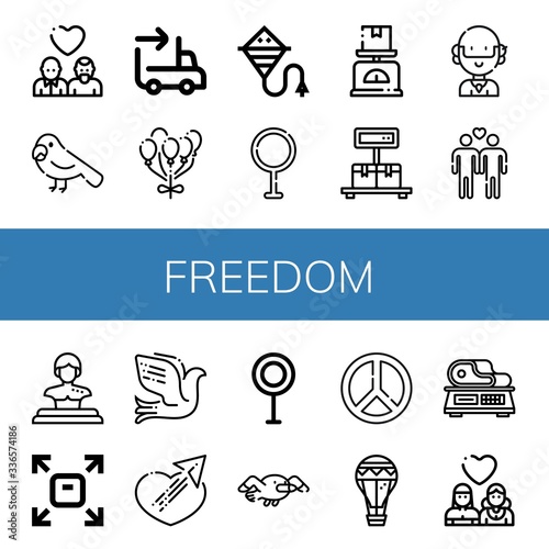 freedom simple icons set