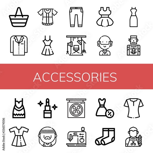 accessories icon set