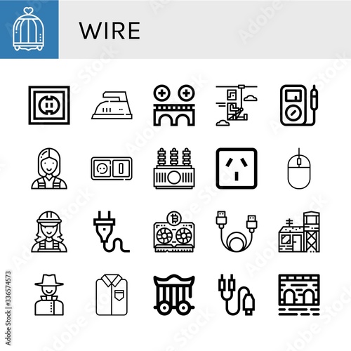 Set of wire icons