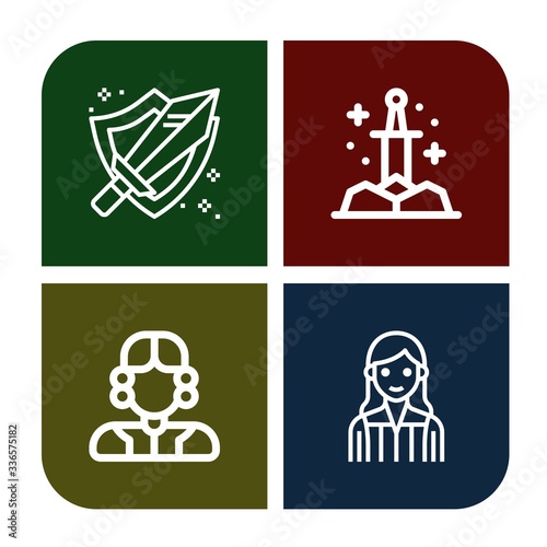 defence simple icons set