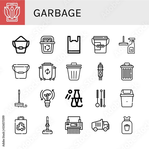 garbage simple icons set