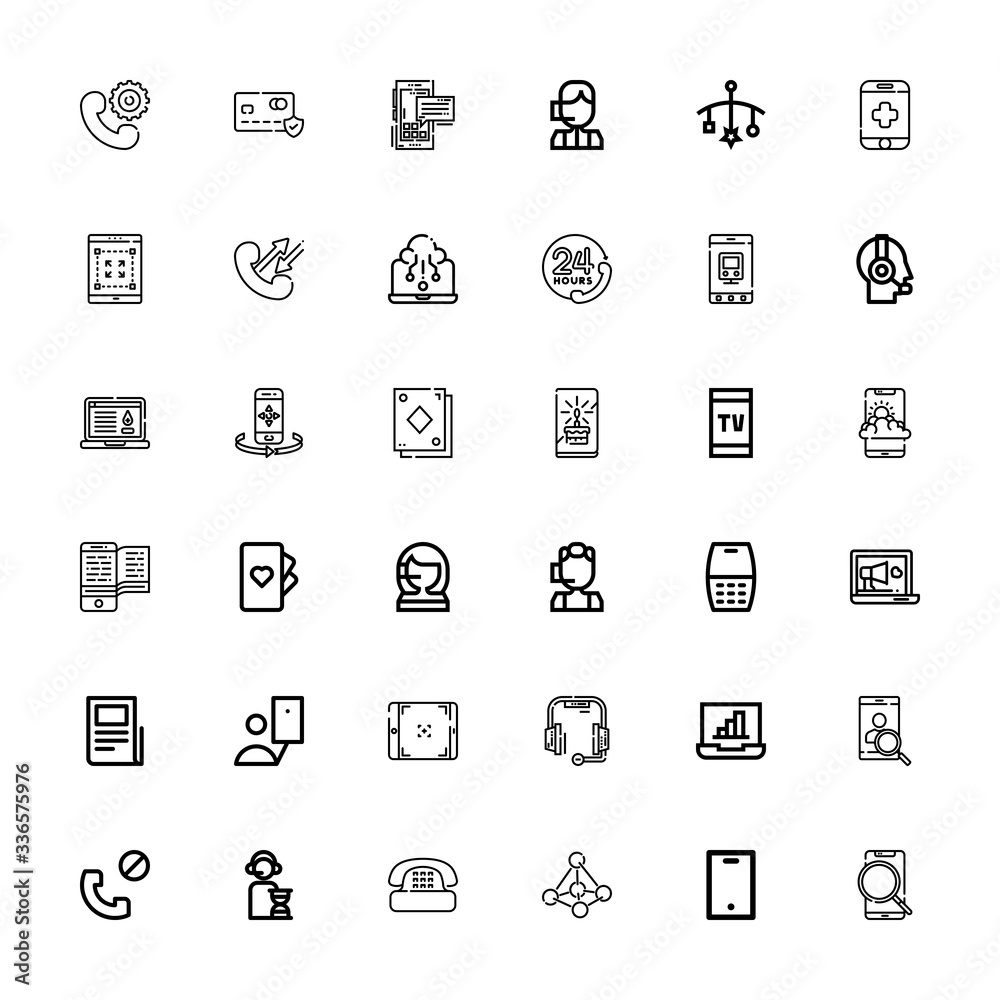 Editable 36 telephone icons for web and mobile Editable 36 telephone icons for web and mobile