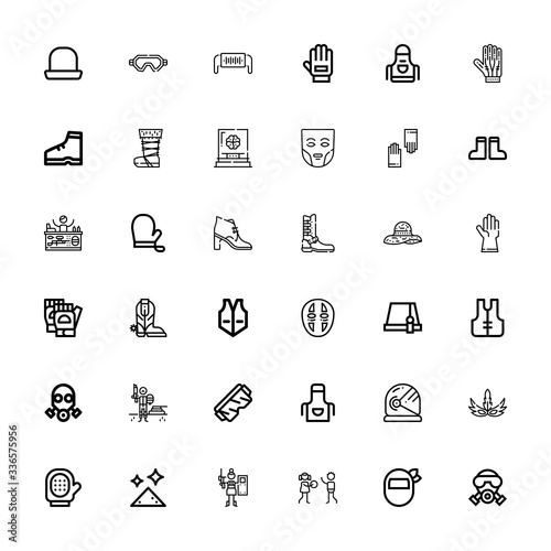 Editable 36 protective icons for web and mobile