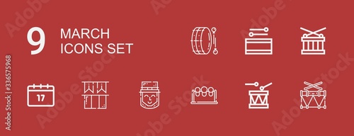 Editable 9 march icons for web and mobile
