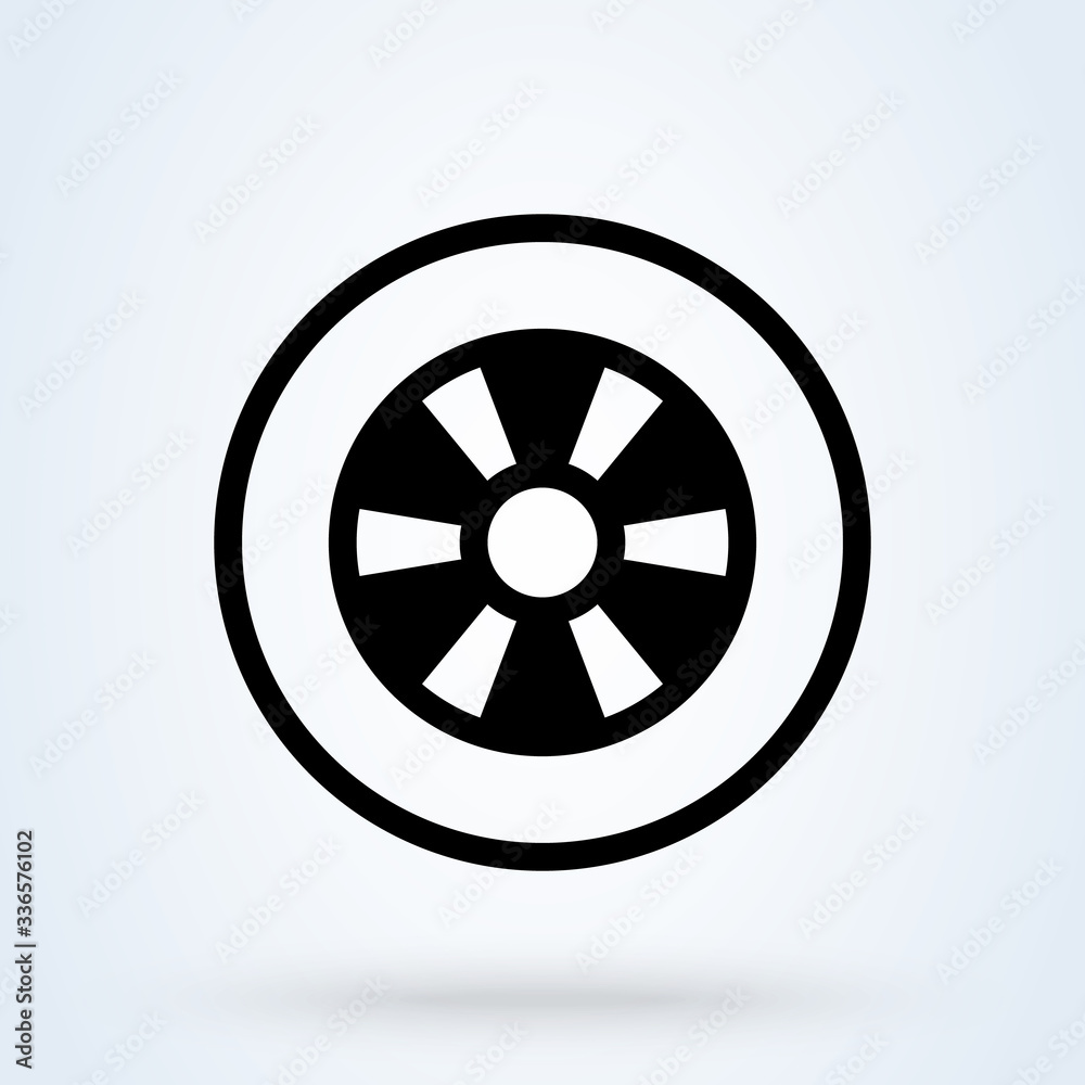 Wheel linear icon. minimal car tyre symbol Wheel linear icon. minimal car tyre symbol