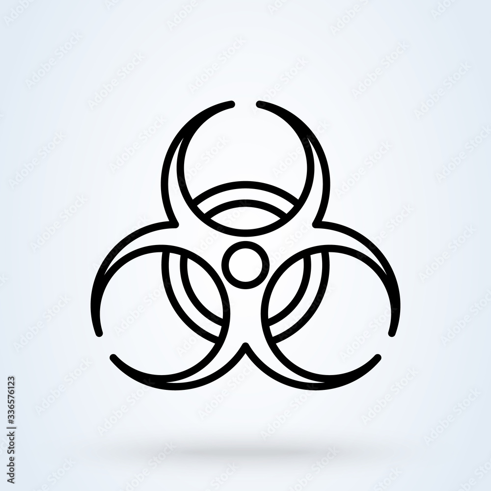Biological hazard. Line danger zone symbol. illustration Biological hazard. Line danger zone symbol. illustration