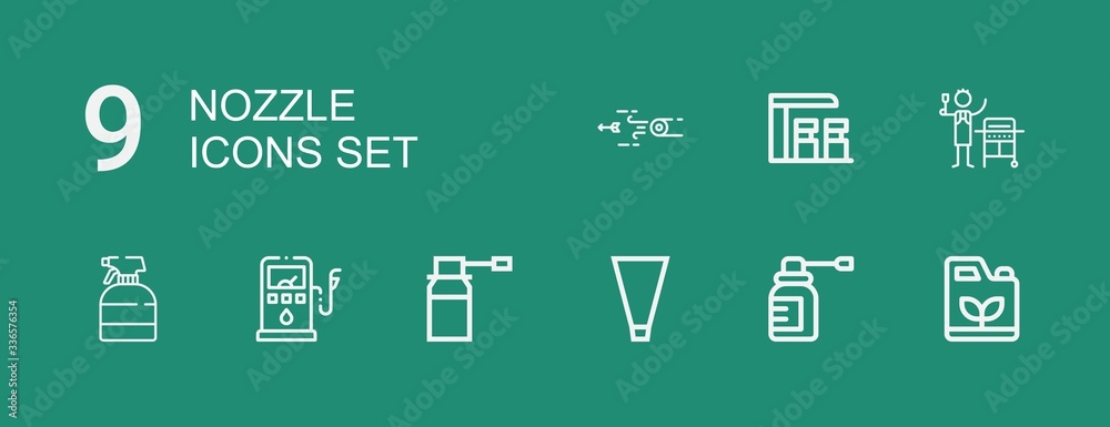 Editable 9 nozzle icons for web and mobile Editable 9 nozzle icons for web and mobile
