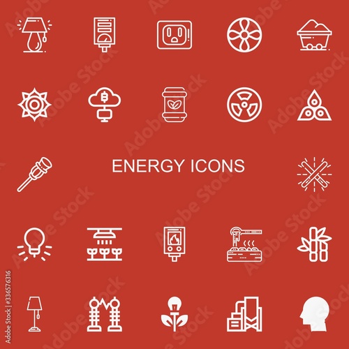 Editable 22 energy icons for web and mobile