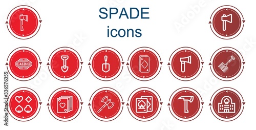 Editable 14 spade icons for web and mobile