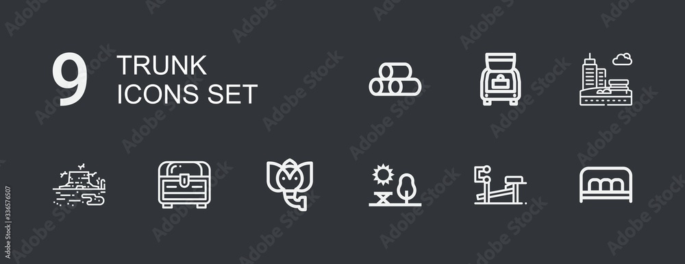 Editable 9 trunk icons for web and mobile Editable 9 trunk icons for web and mobile
