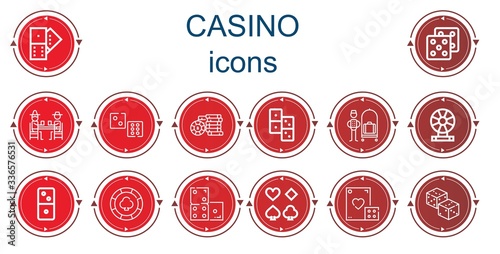 Editable 14 casino icons for web and mobile