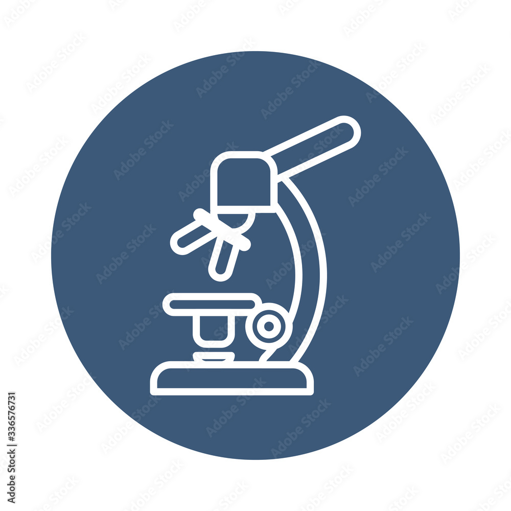 microscope tool icon, block style microscope tool icon, block style