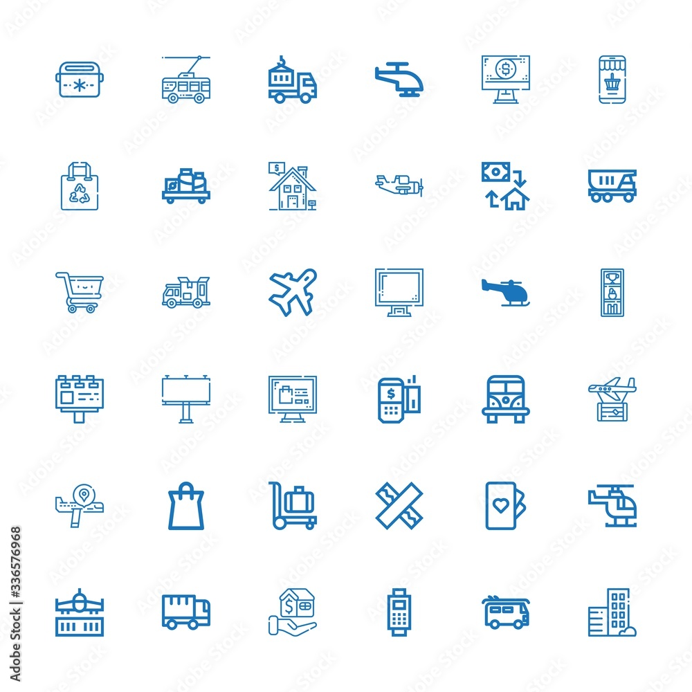 Editable 36 commercial icons for web and mobile